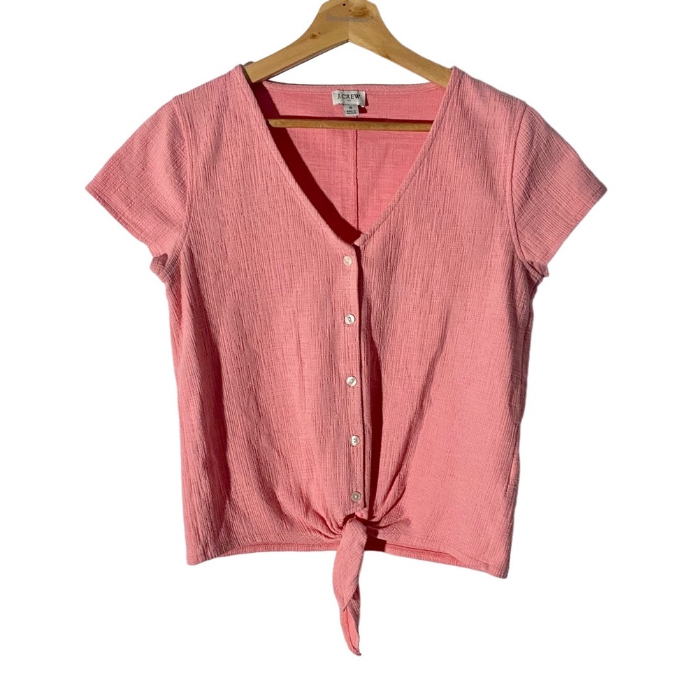 J.Crew Pink Tie-Front Crop Top